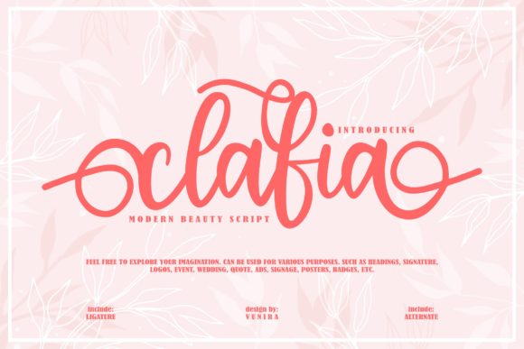 Clafia: A Delicate Handwritten Font